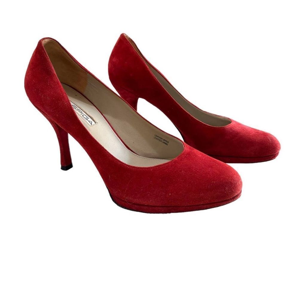 Via Spiga Red Suede Heels